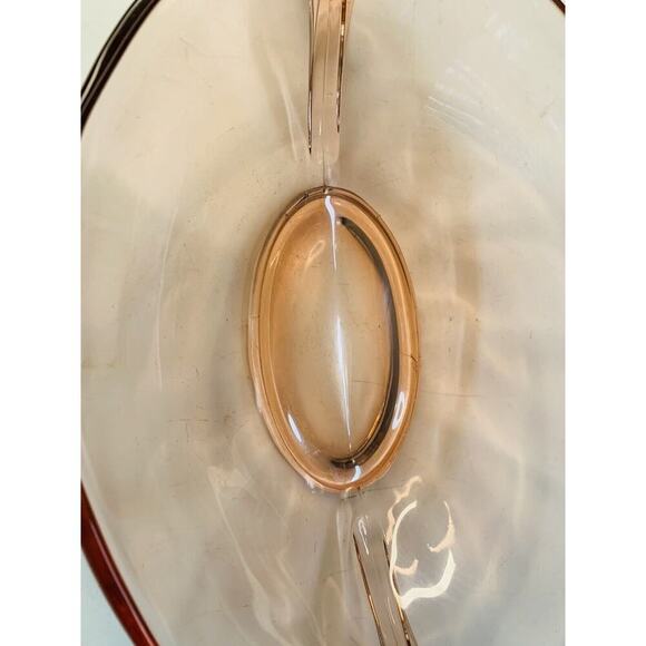 Fostoria Fairfax Pink Rose Depression Glass Vintage Oval Bowl w/ Candle Holder - Picture 13 of 13